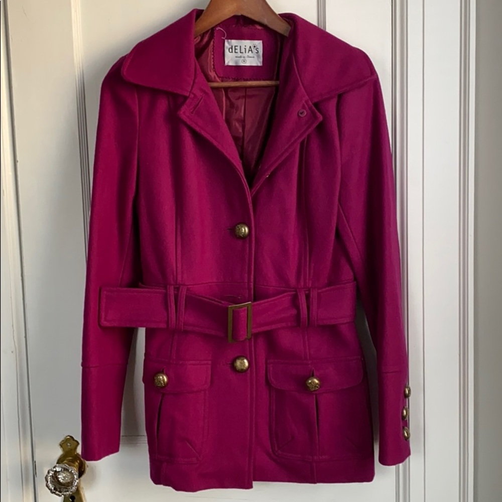 Fashionable Violet Pea coat